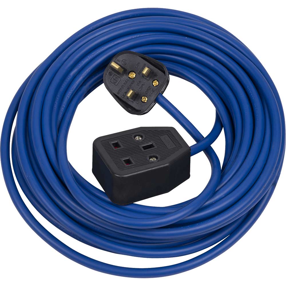 Sealey Blue 13A 1.5mm Trailing Extension Cable 240v 14m