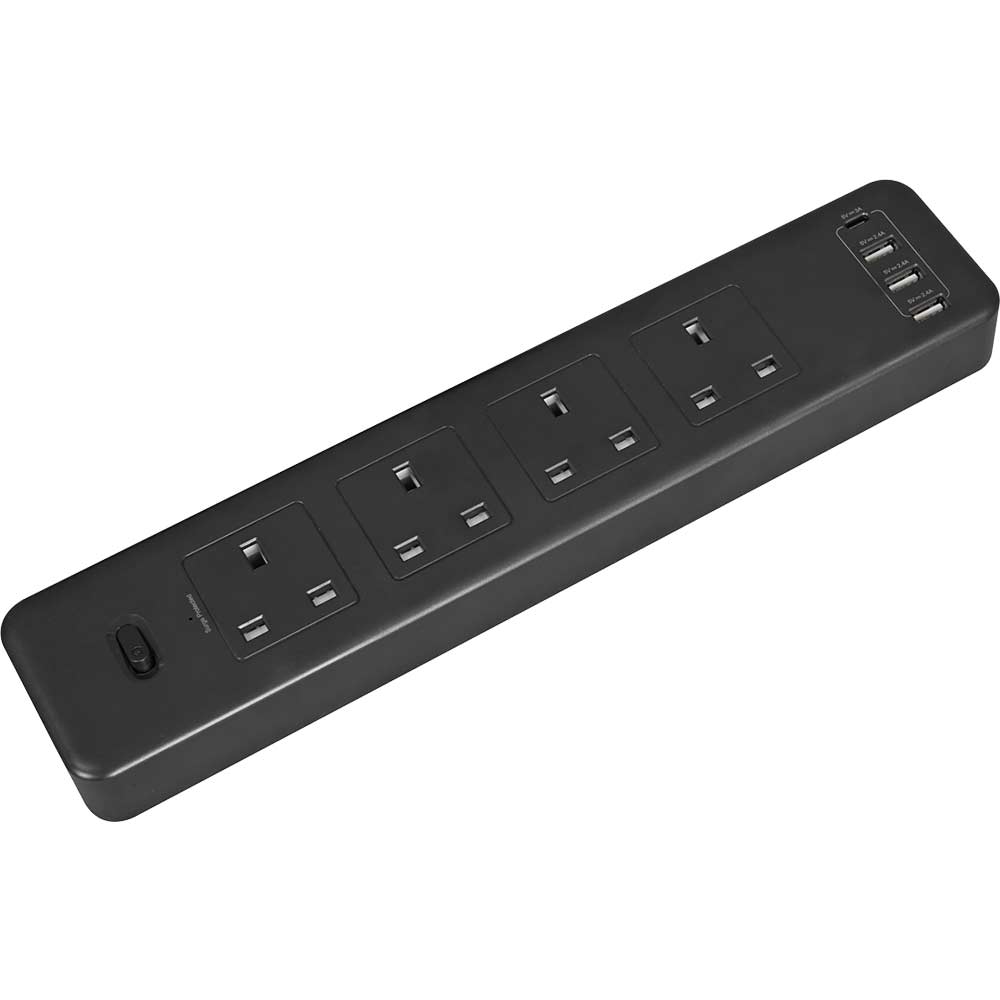 Sealey 4 Socket Extension Lead 2 USB Sockets 240v 3m