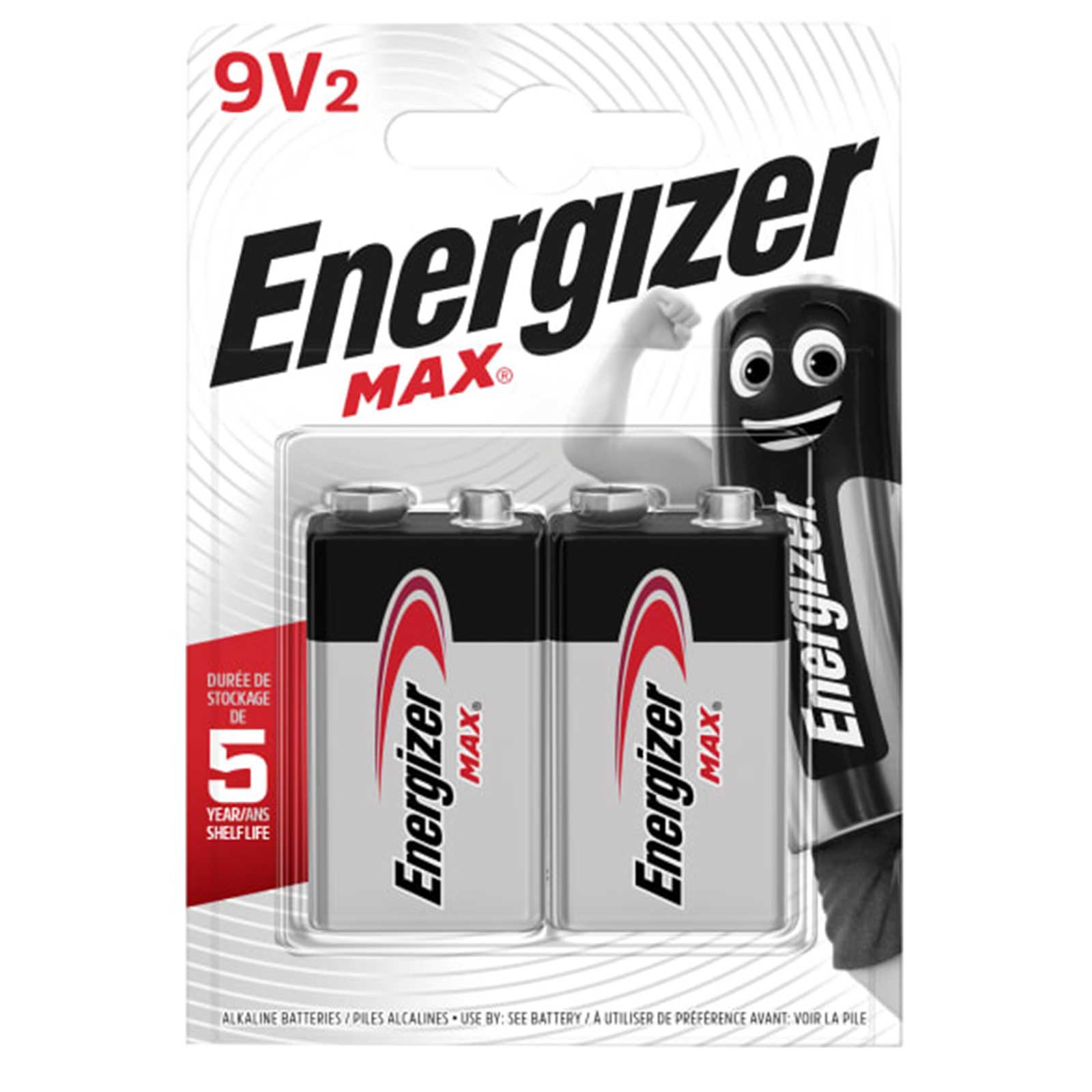 Image of Energizer Max 9v Batteries Pack of 2