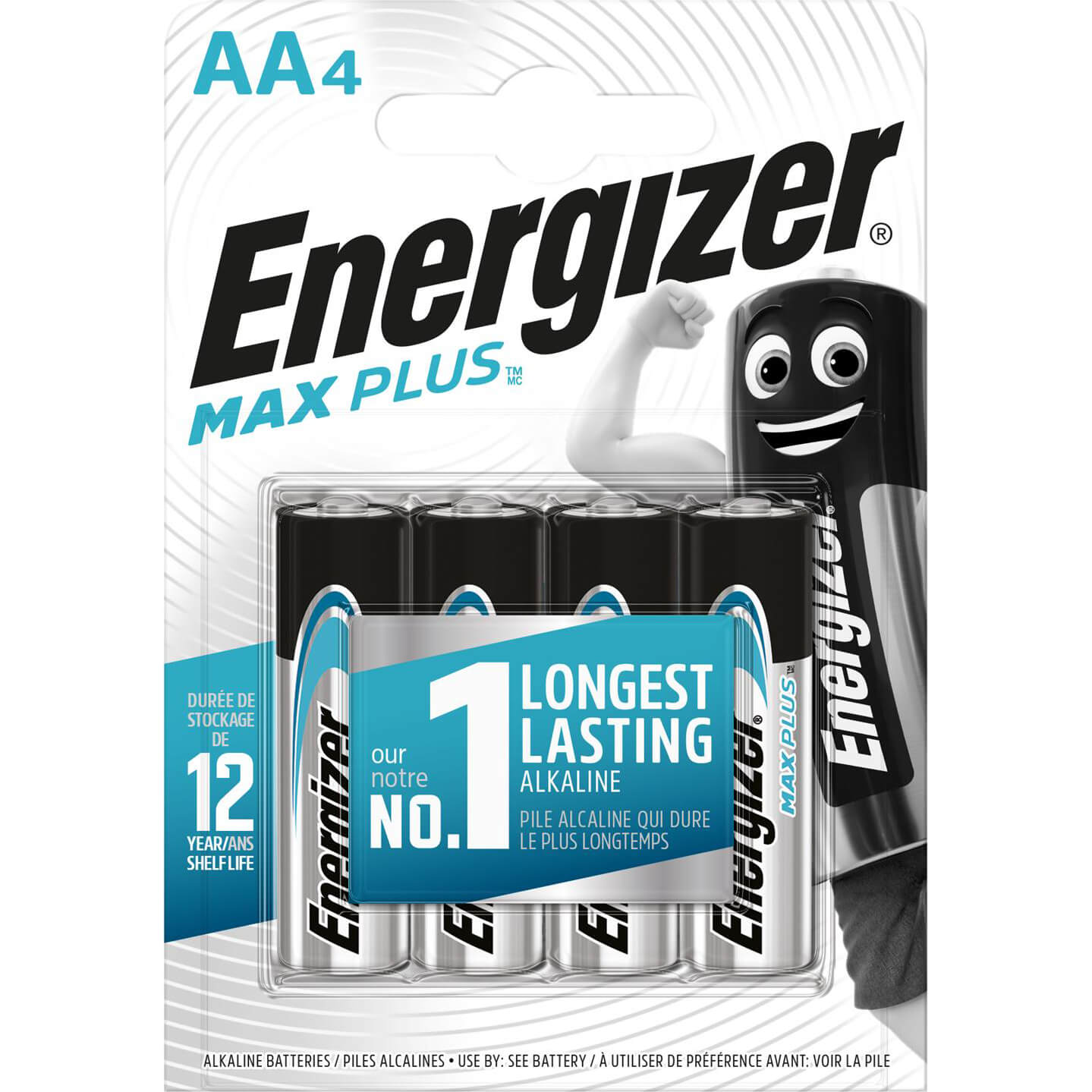 Image of Energizer Max Plus AA Alkaline Batteries Pack of 4