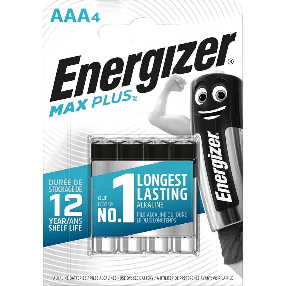 Image of Energizer Max Plus AAA Alkaline Batteries Pack of 4