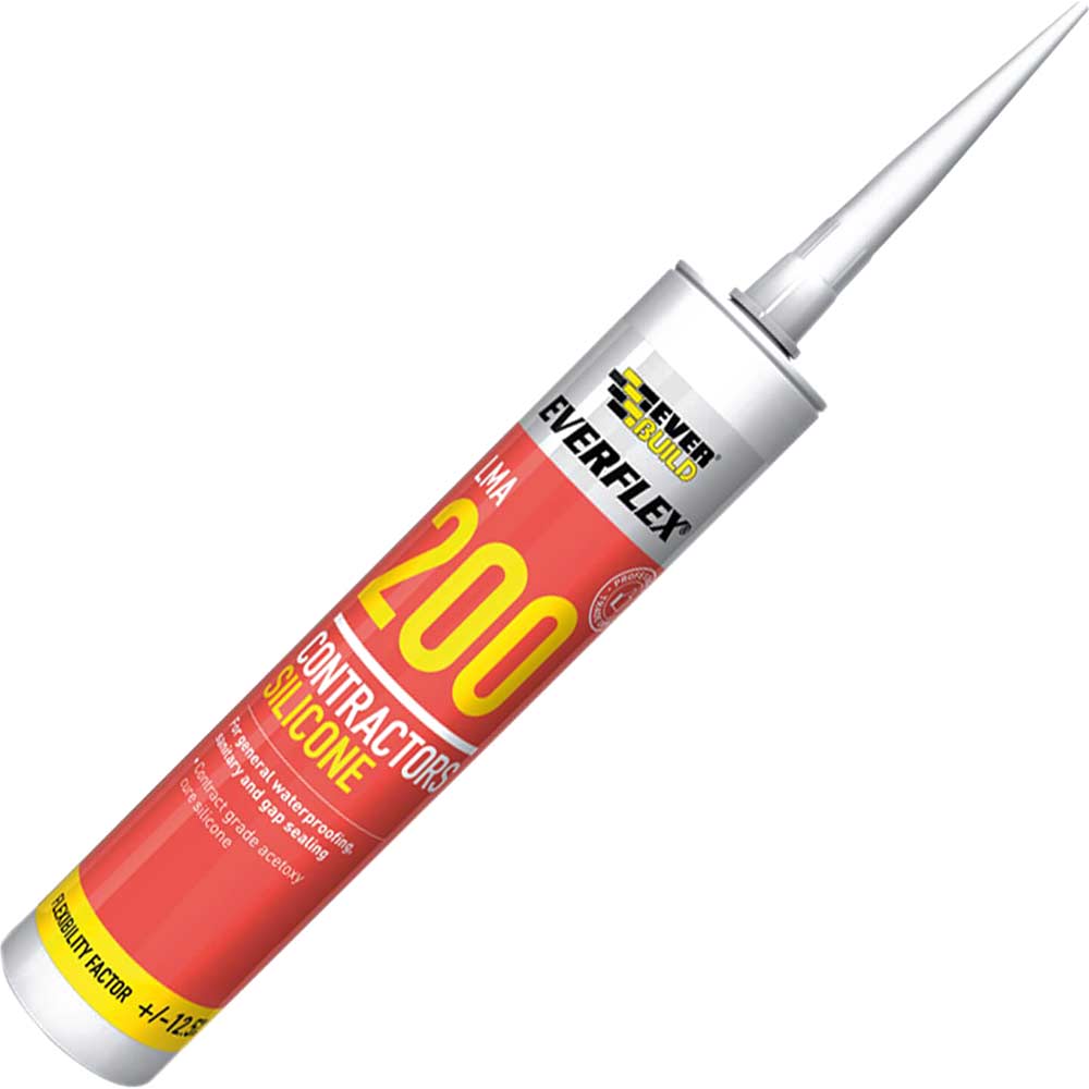 Image of Everbuild Contractors Silicone Sealant White 295ml