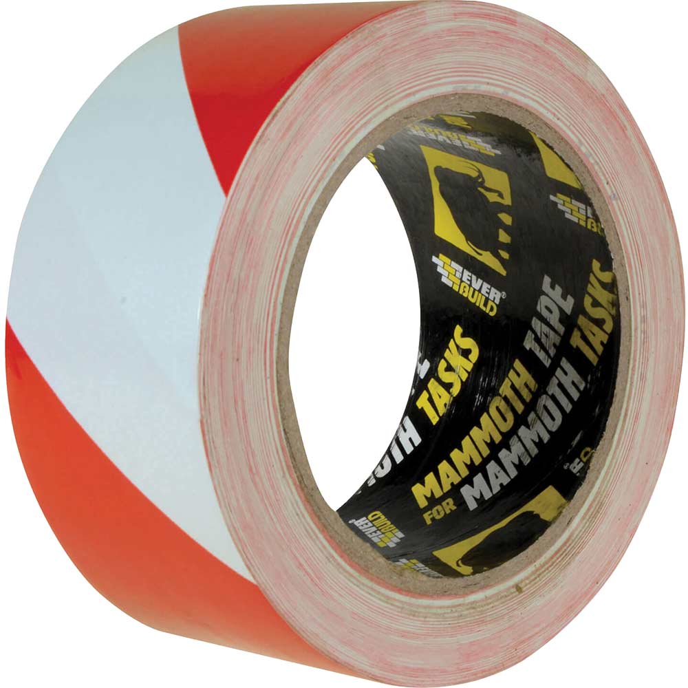 Everbuild PVC Hazard Tape Red / Black 50mm 33m