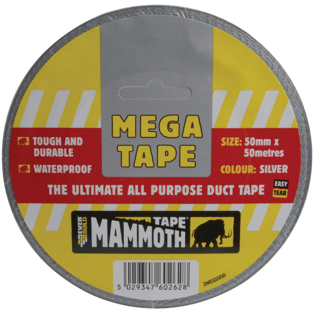 Mega Mammoth All Purpose Duct Tape Silver 50mm 50m