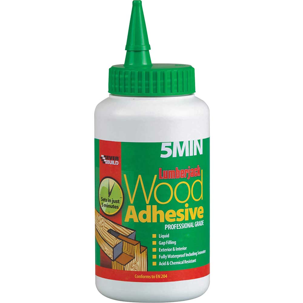 Image of Everbuild Lumberjack 5 Minute Polyure Wood Adhesive Liquid 750ml