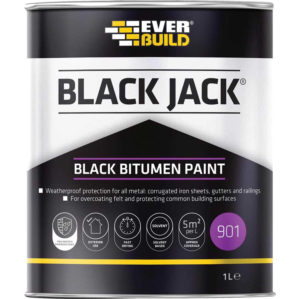 Image of Everbuild Bitumen Paint Black 1l