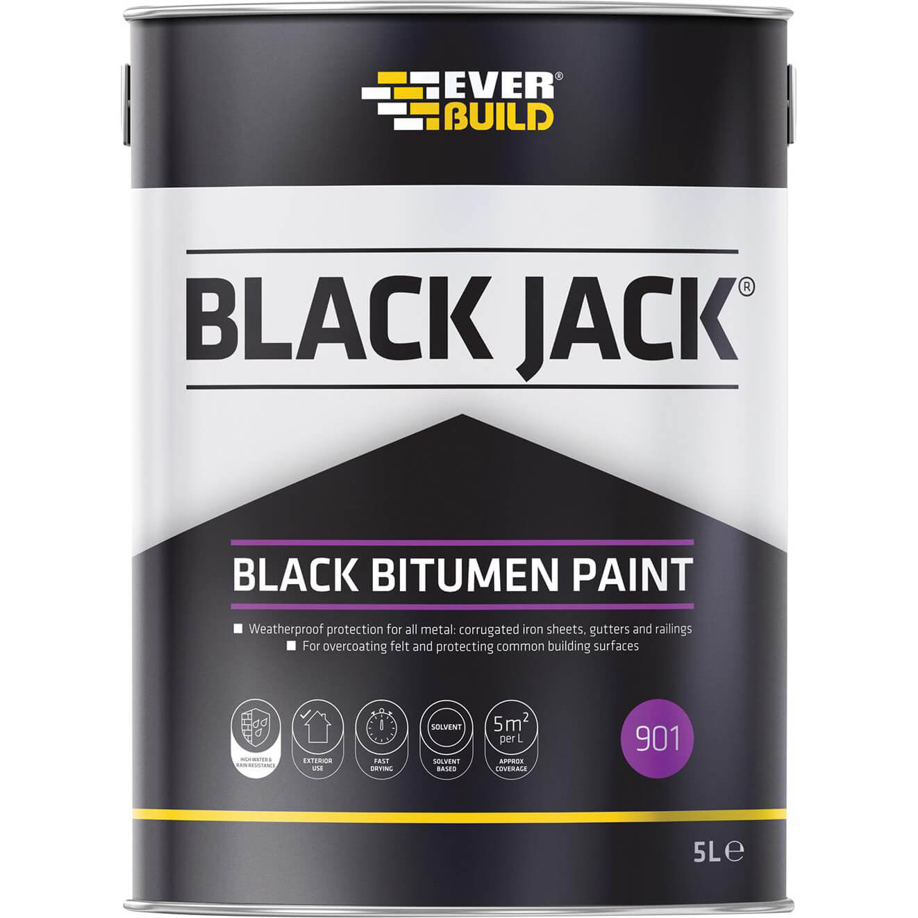 Image of Everbuild Bitumen Paint Black 5l