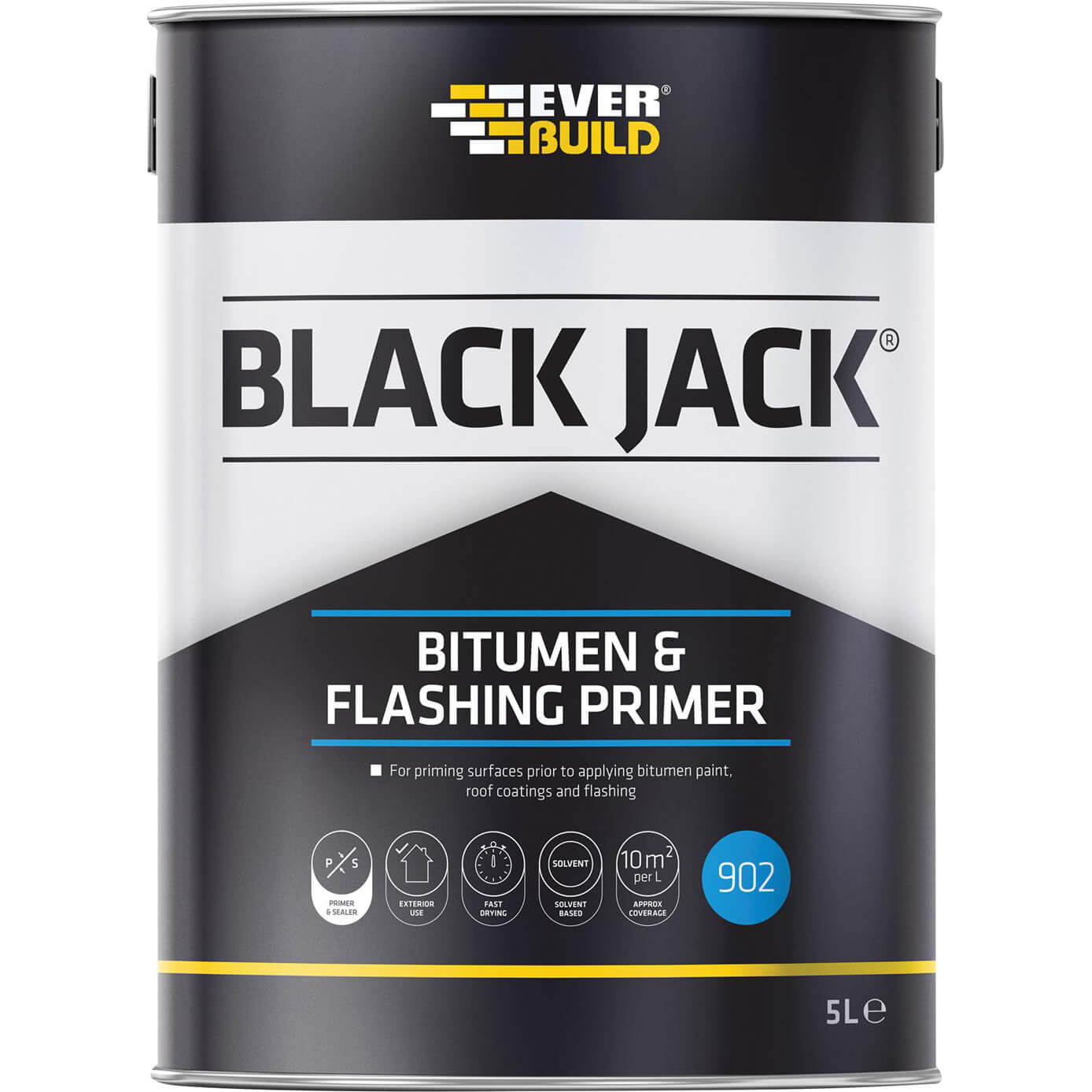 Image of Everbuild Black Jack 902 Bitumen and Flashing Primer 5l