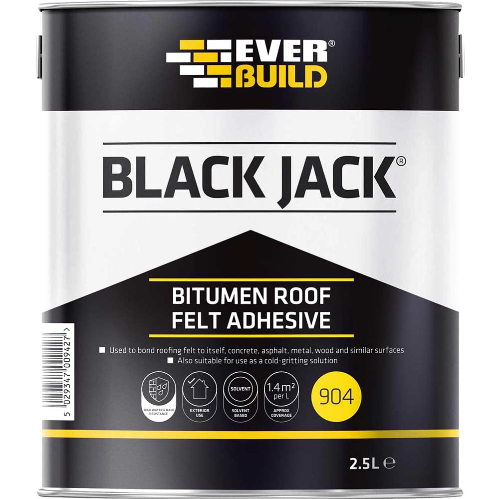 Image of Everbuild Black Jack 904 Bitumen Roofing Felt Adhesive 2.5l