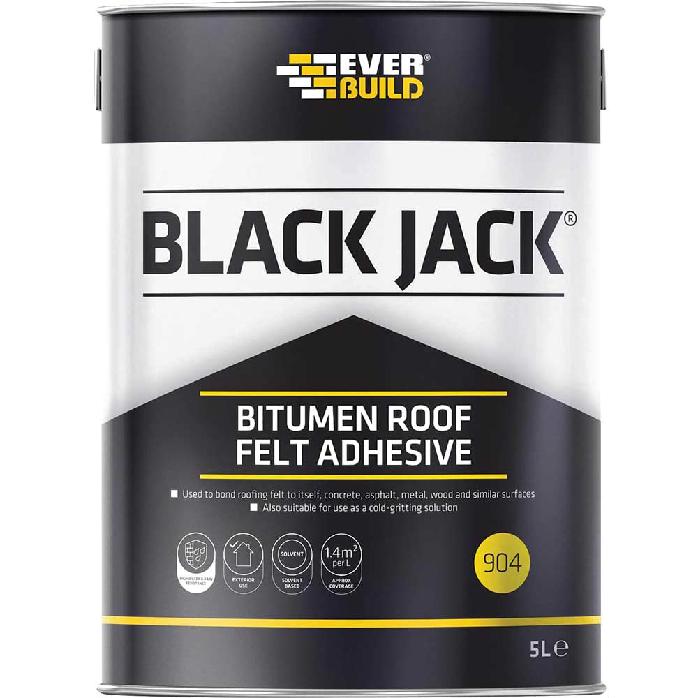 Everbuild Black Jack 904 Bitumen Roofing Felt Adhesive 5l