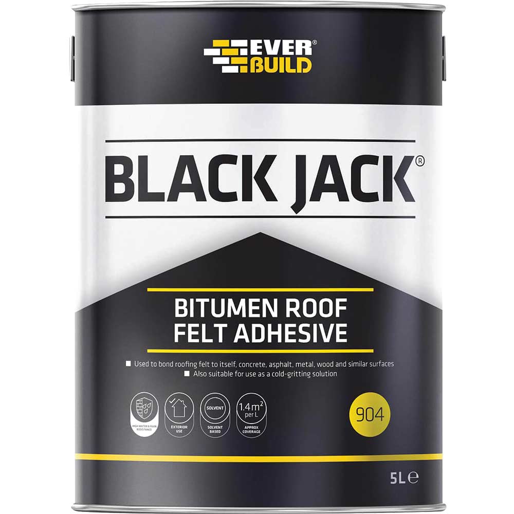 Image of Everbuild Black Jack 904 Bitumen Roofing Felt Adhesive 5l