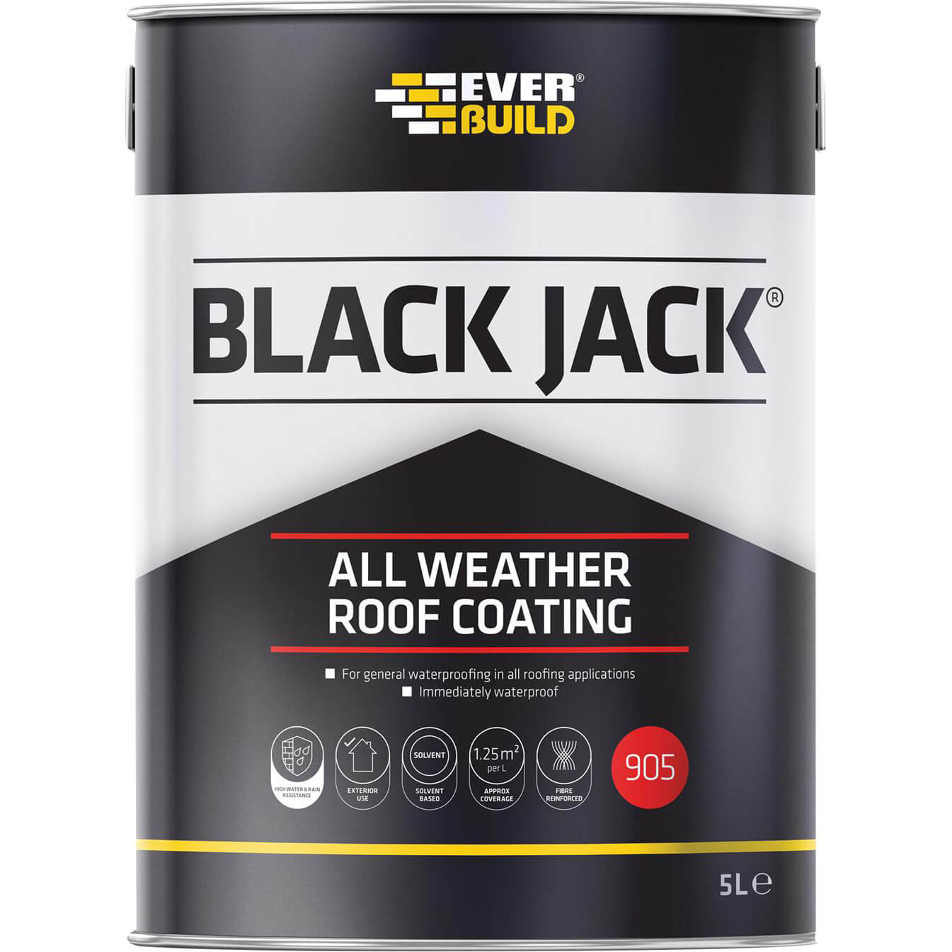 Image of Everbuild Black Jack 905 All Weather Roof Coating 5l
