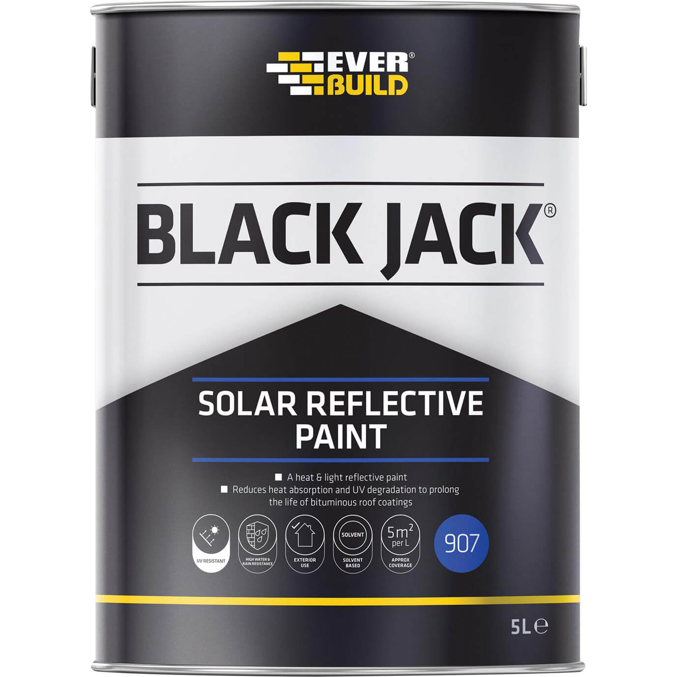 Image of Everbuild Black Jack 907 Solar Reflective Paint Silver 5l