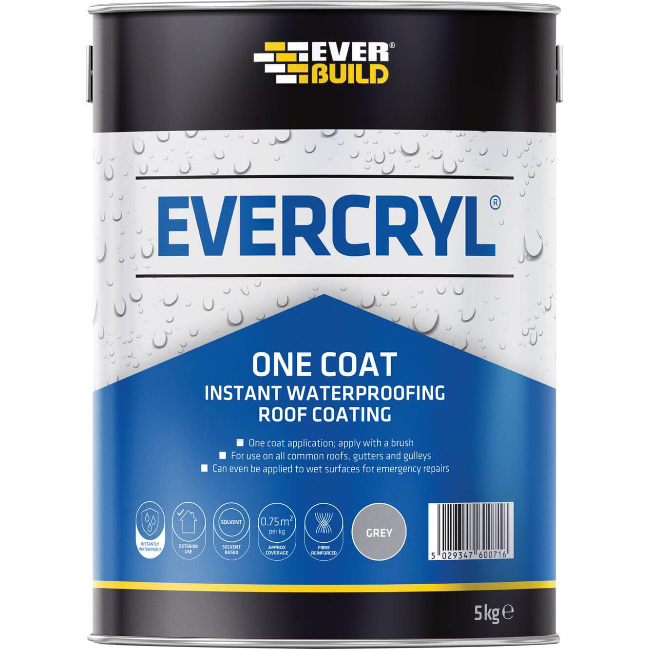 Image of Everbuild Evercryl One Coat Grey 5kg