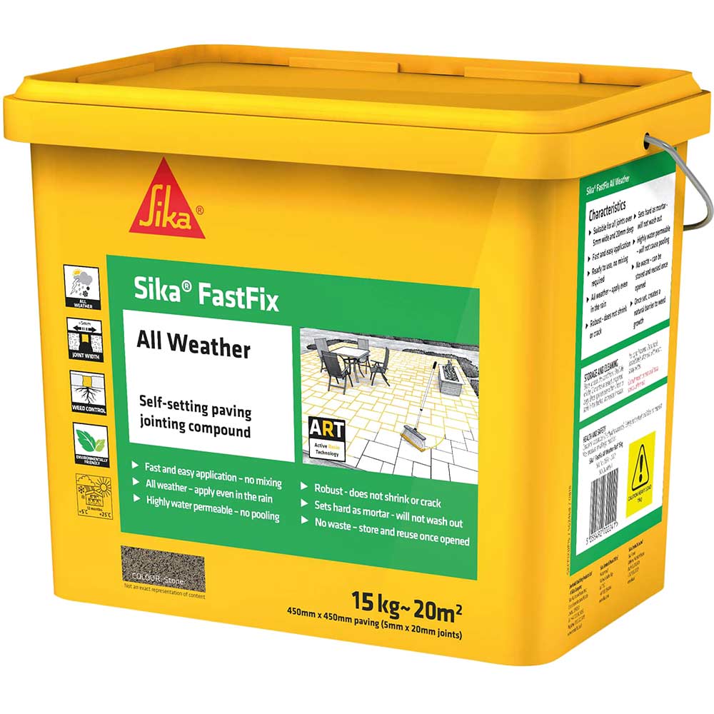 Image of Everbuild Sika Fastfix All Weather Patio Jointing Compound Stone 15 Kg