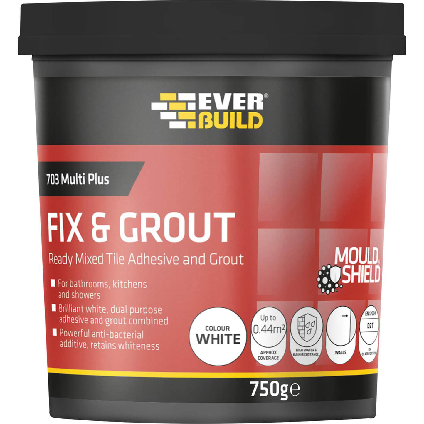 Image of Everbuild Mould Reistant Fix and Grout Tile Adhesive 2.5l