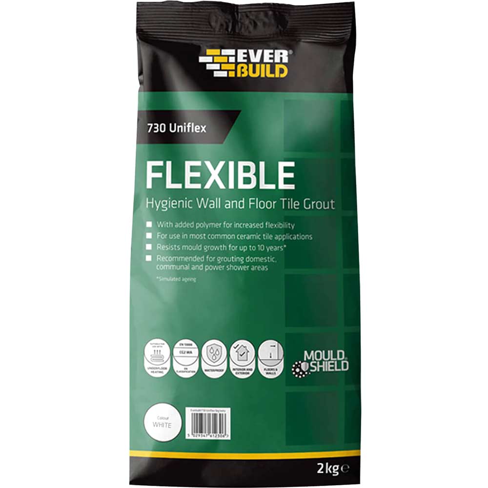Image of Everbuild Universal Flexible Tile Grout White 2.5kg