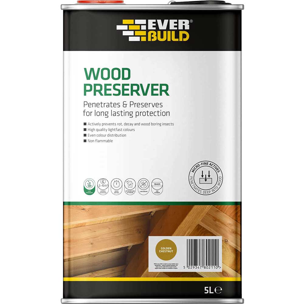 Everbuild Lumberjack Wood Preserver Golden Chestnut 5l profile image