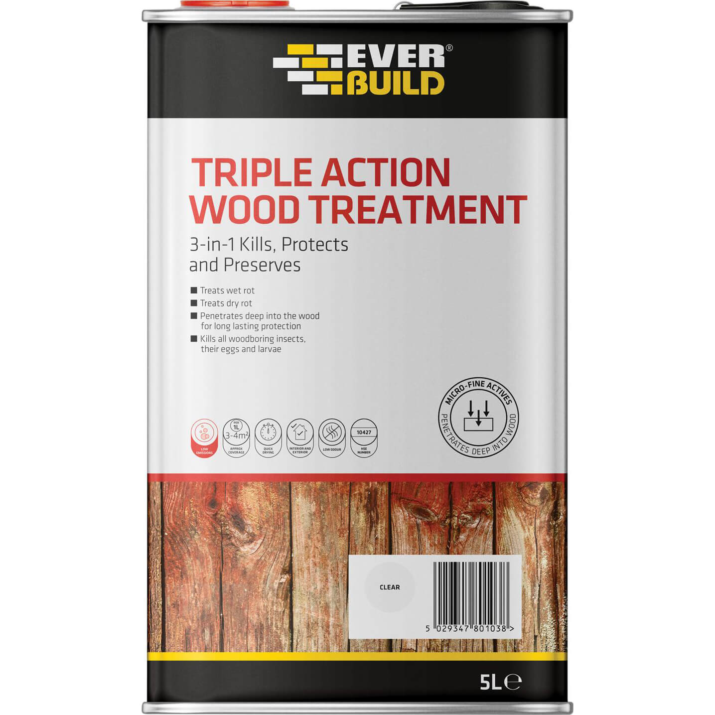 Image of Everbuild Lumberjack Triple Action Wood Treatment 5l