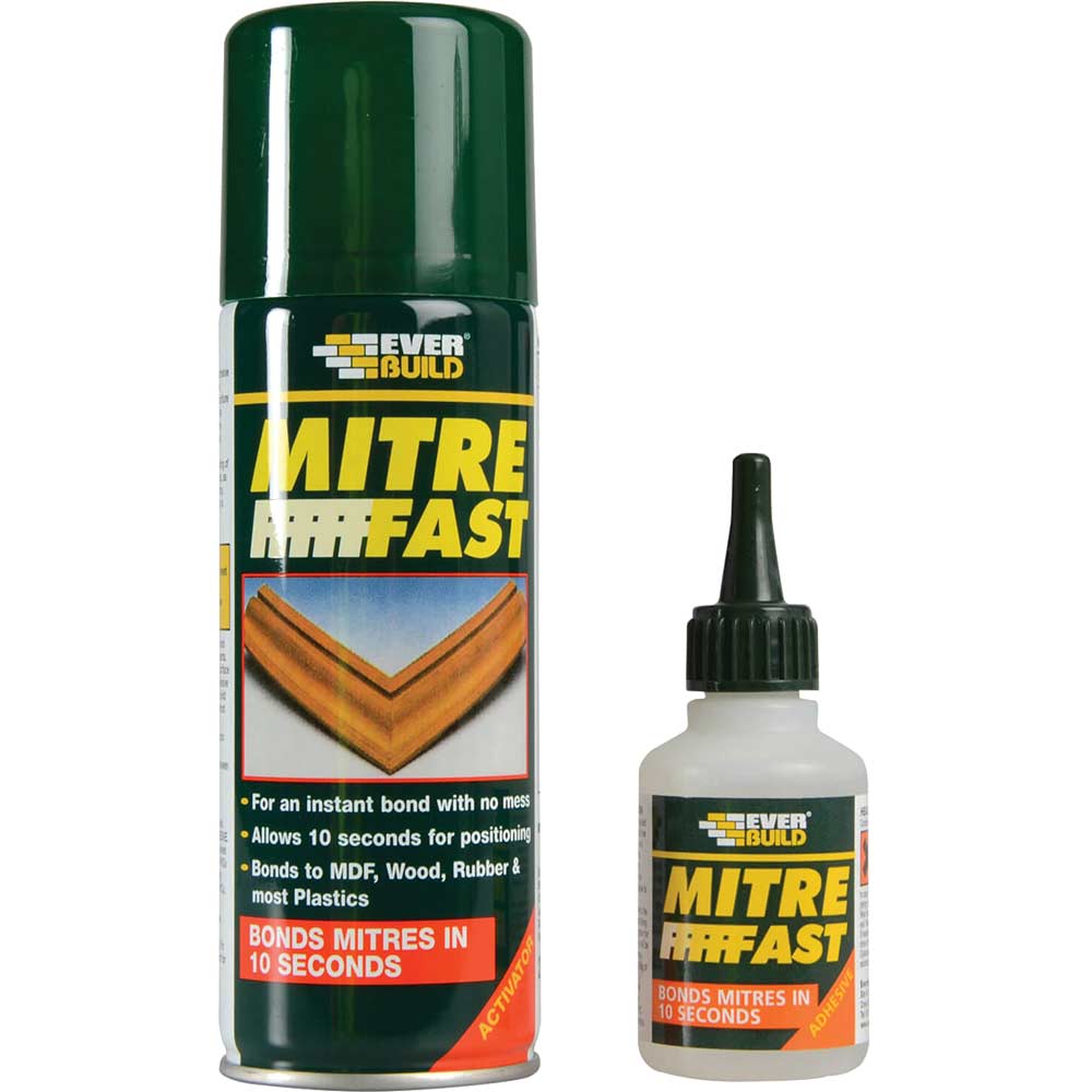 Image of Everbuild Mitre Fast Glue and Activator Bonding Kit