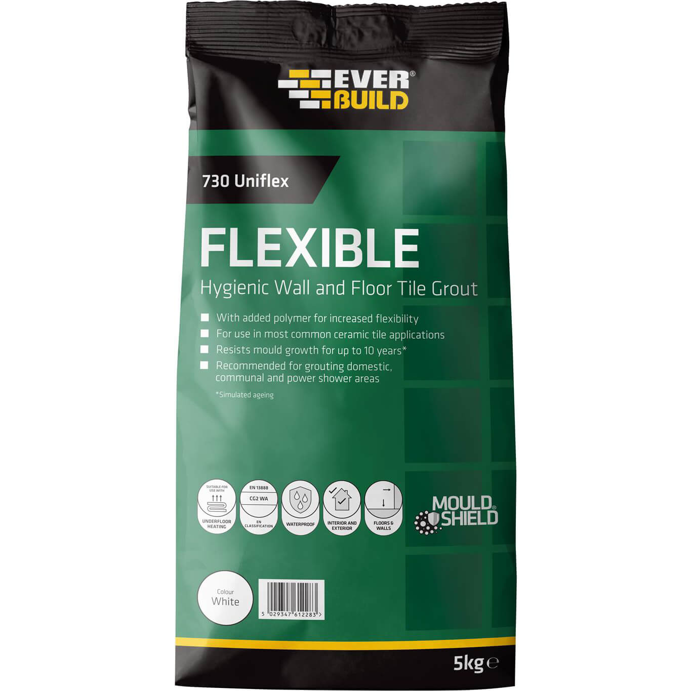 Image of Everbuild Universal Flexible Tile Grout White 5kg
