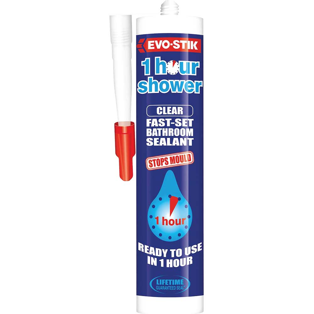 Image of Evo-stik 1 Hour Shower Silicone Sealant Clear 310ml