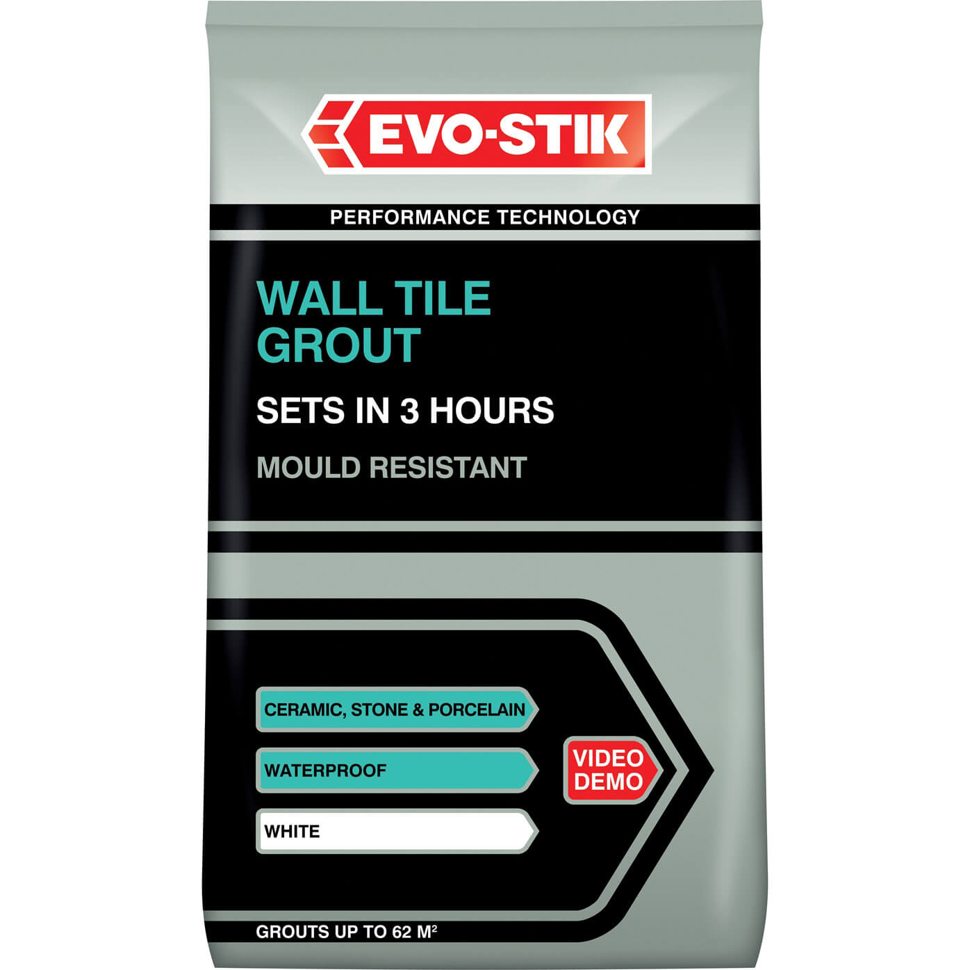Image of EvoStik Tile A Wall Fast Set Grout White 1.5kg