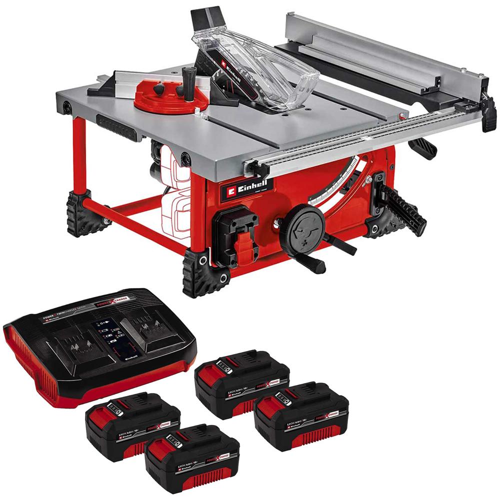 Einhell TE-TS 36/210 Li 36v Cordless Table Saw 210mm 4 x 4ah Li-ion Twin or Dual Battery Charger No Case