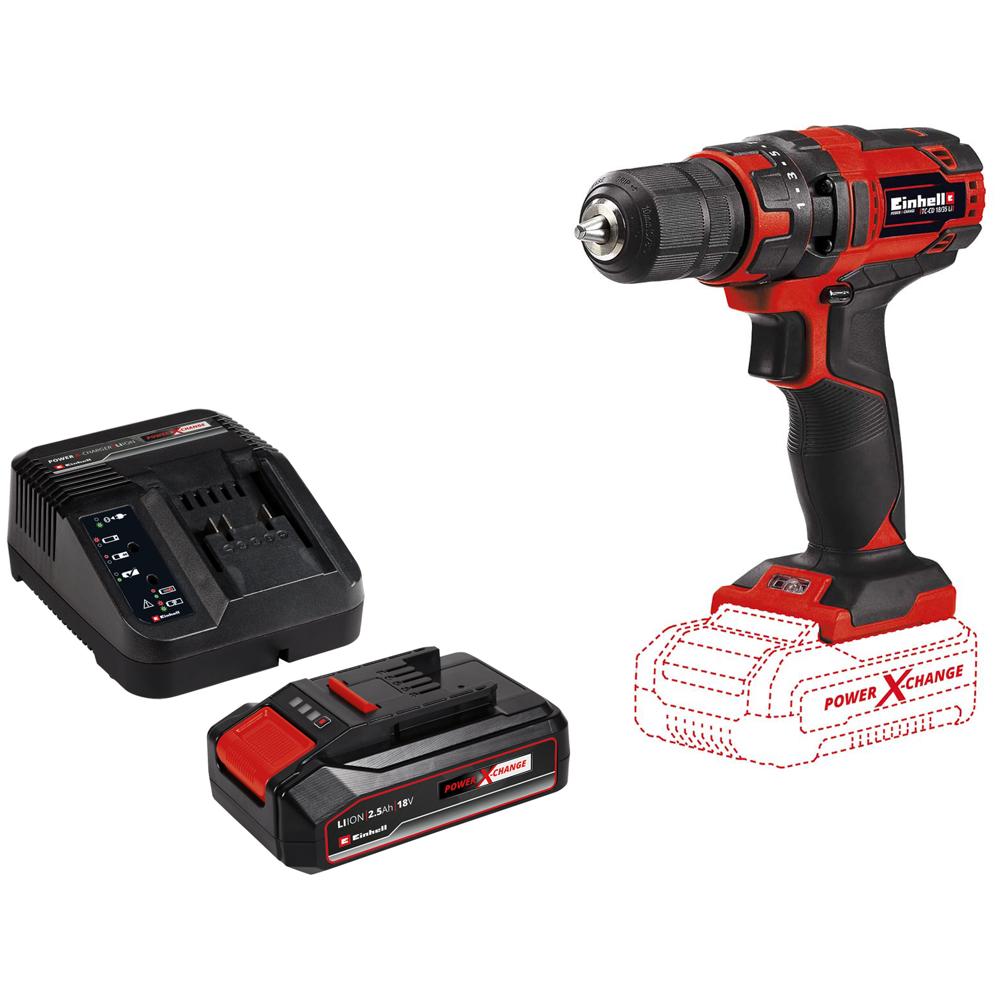 Einhell TC-CD 18/35 Li 18v Cordless Drill Driver 1 x 2.5ah Li-ion Battery Charger No Case