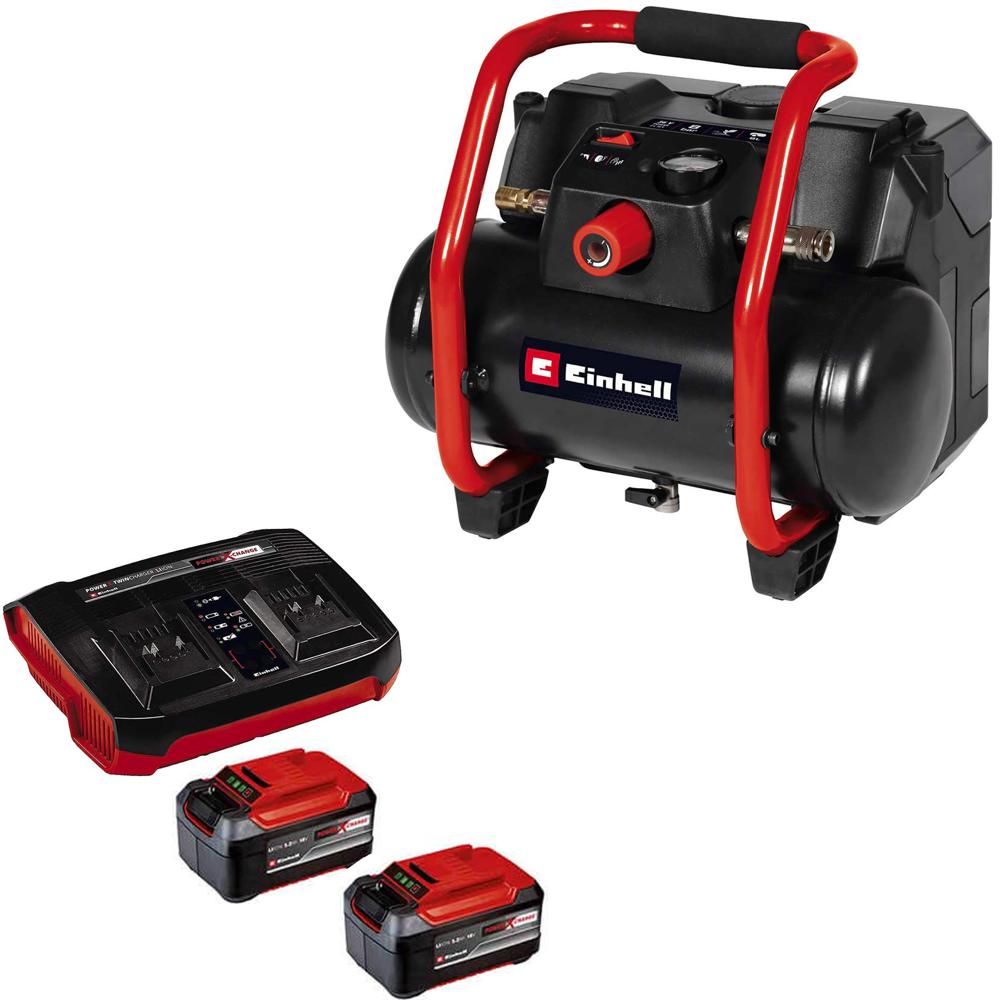 Einhell TE-AC 36/150 Li OF 36v Cordless Oil Free Air Compressor 2 x 5.2ah Plus Li-ion Twin or Dual Battery Charger