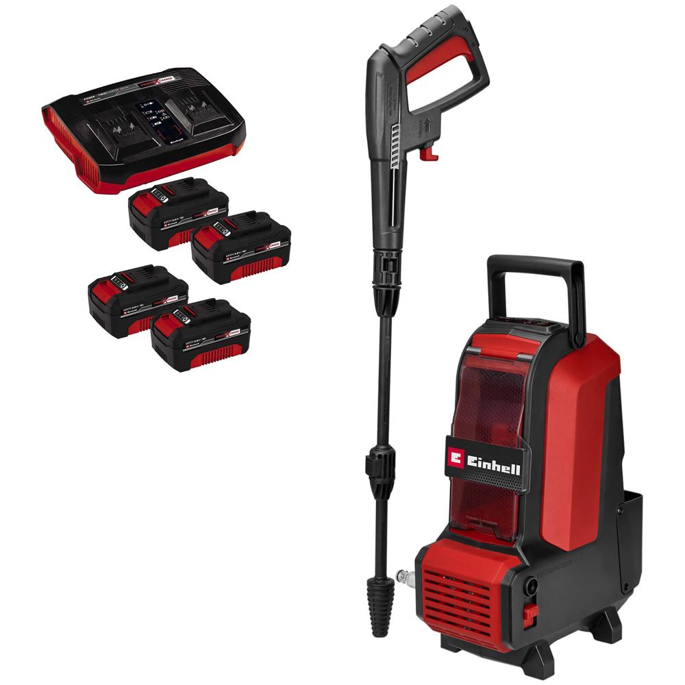 Einhell HYPRESSO 36/105 36v Cordless Brushless Pressure Washer 105 Bar 4 x 4ah Li-ion Twin or Dual Battery Charger