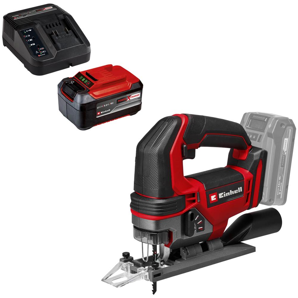 View Einhell Te-js 18/100 Li 18v Cordless Jigsaw 1 X 5.2ah Plus Li-ion Charger No Case