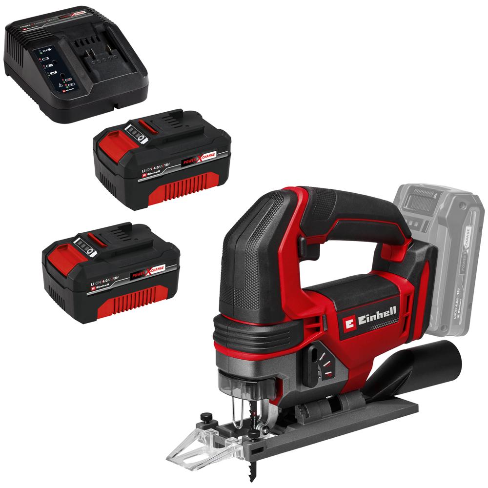 View Einhell Te-js 18/100 Li 18v Cordless Jigsaw 2 X 4ah Li-ion Charger No Case