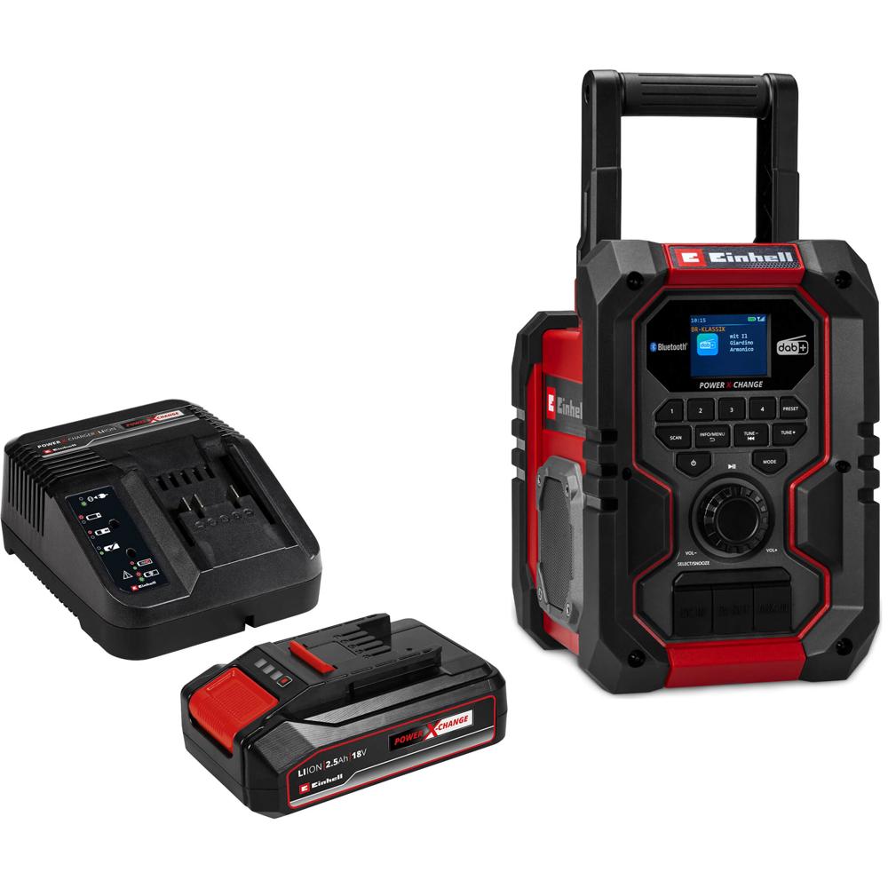 Einhell TE-CR 18 Li DAB+/FM/BT 18v Cordless Radio 1 x 2.5ah Li-ion Charger No Case
