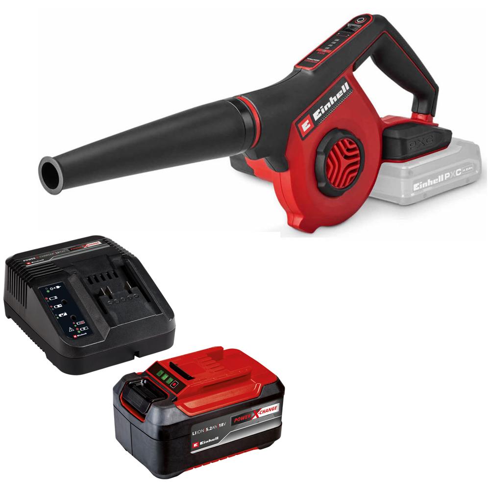 Einhell TE-CB 18/270 Li 18v Cordless Workshop Blower 1 x 5.2ah Plus Li-ion Charger No Case