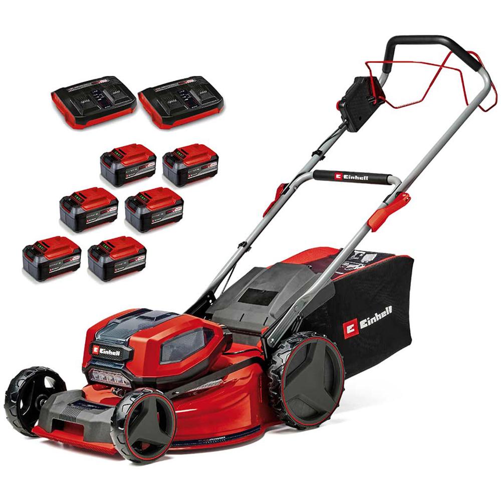 Einhell Professional Gp-cm 36/52 S Li Bl 36v Cordless Steel Deck Self Propelled Rotary Lawnmower 520mm 6 X 5.2ah Plus Li-ion Twin Or Dual Battery Charger