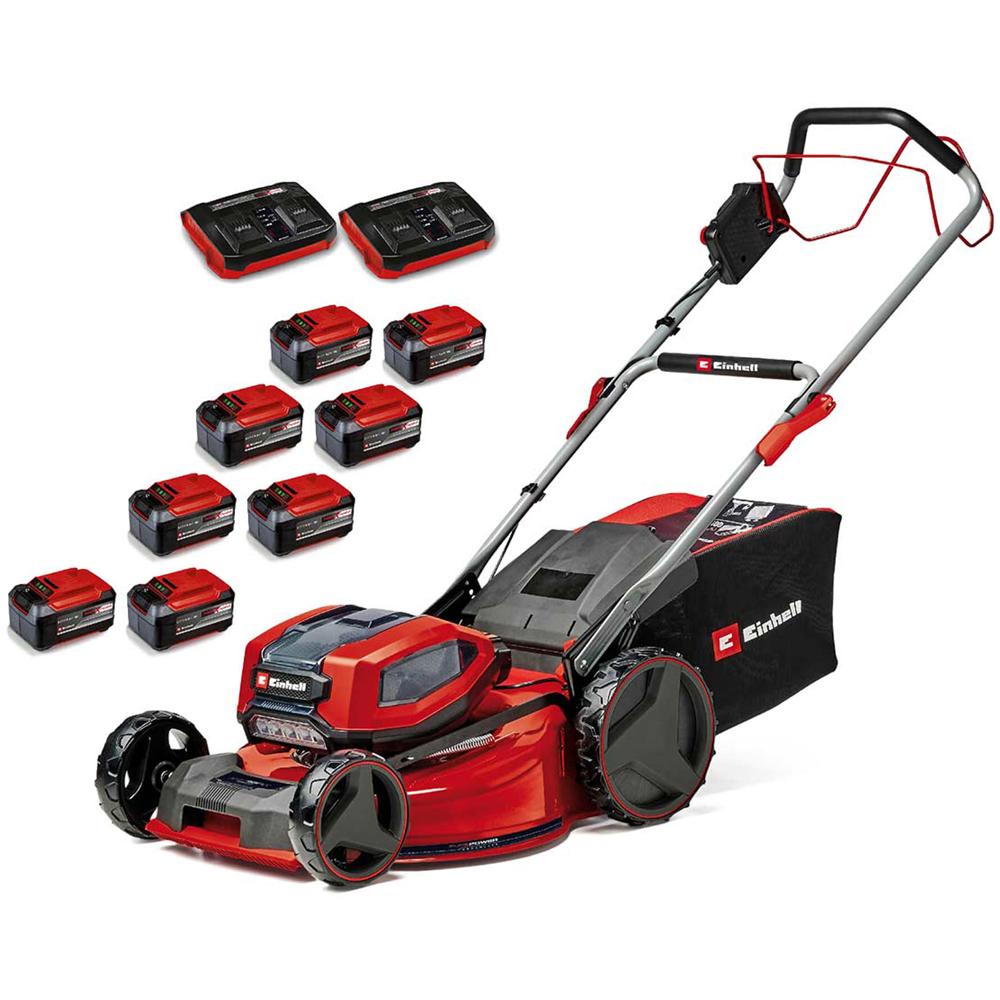 Einhell Professional Gp-cm 36/52 S Li Bl 36v Cordless Steel Deck Self Propelled Rotary Lawnmower 520mm 8 X 5.2ah Plus Li-ion Twin Or Dual Battery Charger