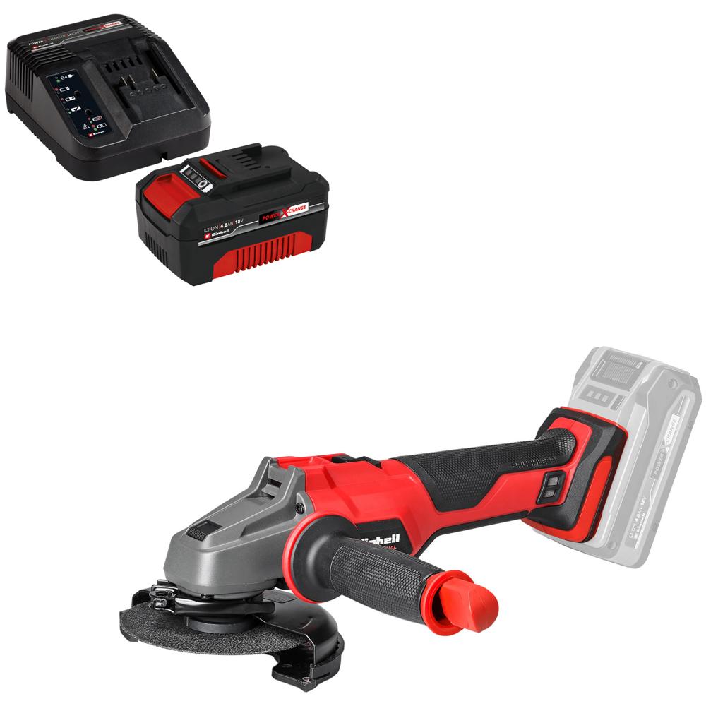 Einhell Professional AXXIO 18/115 18v Cordless Brushless Angle Grinder 115mm 1 x 4ah Li-ion Charger No Case