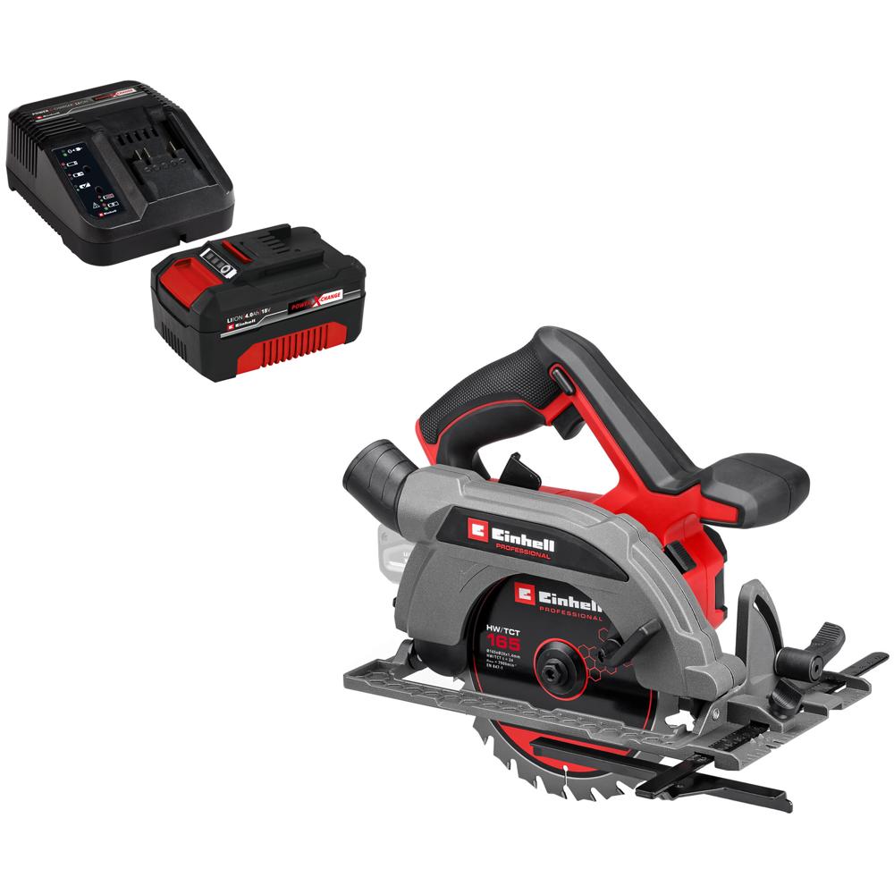 Einhell Professional TP-CS 18/165 Li BL 18v Cordless Brushless Circular Saw 165mm 1 x 4ah Li-ion Charger No Case