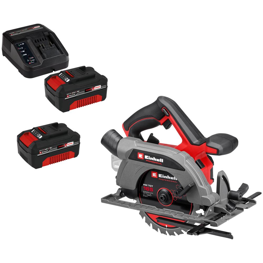 Einhell Professional TP-CS 18/165 Li BL 18v Cordless Brushless Circular Saw 165mm 2 x 4ah Li-ion Charger No Case