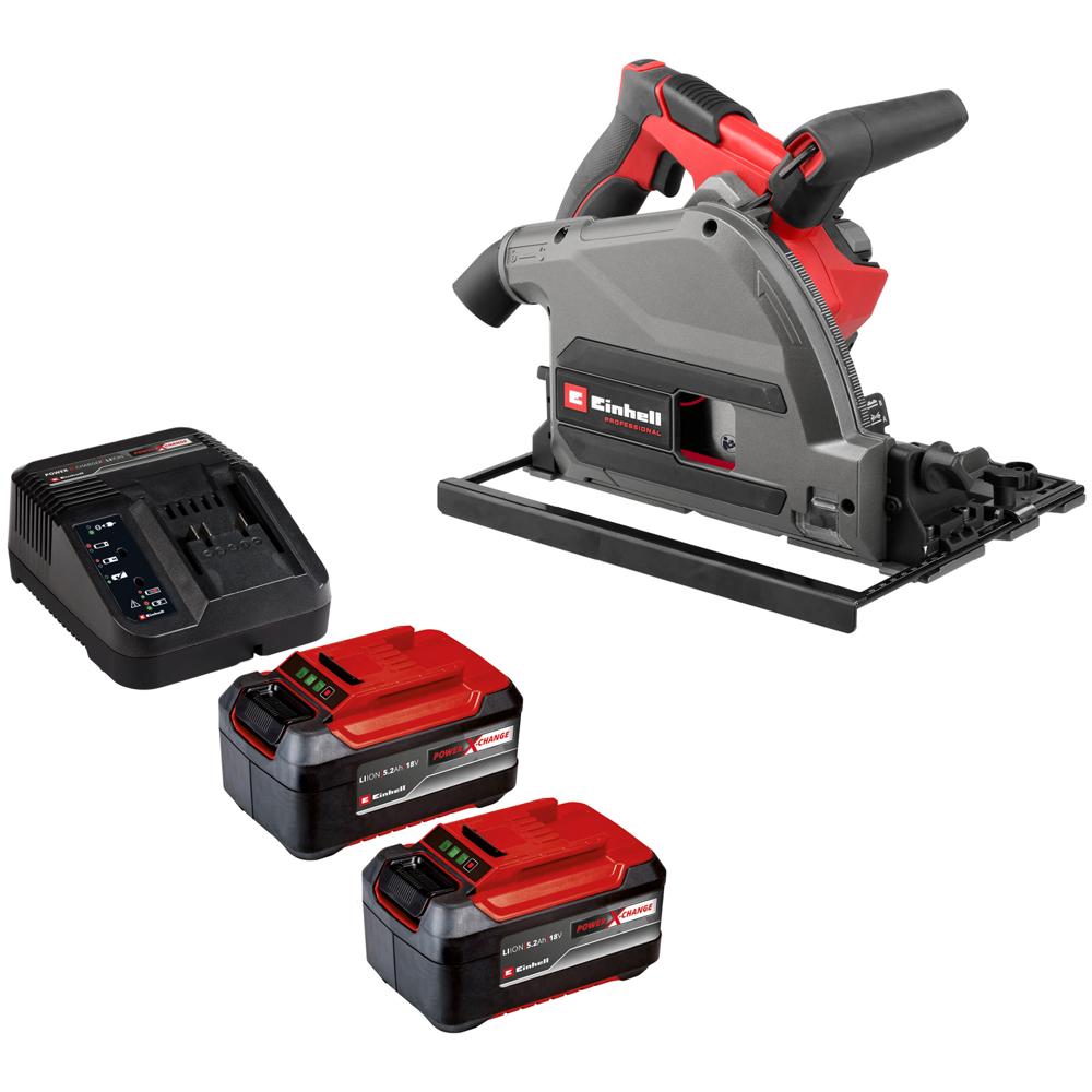 Einhell Professional TP-PS 18/165 Li BL 18v Cordless Brushless Plunge Saw 165mm 2 x 5.2ah Plus Li-ion Charger No Case