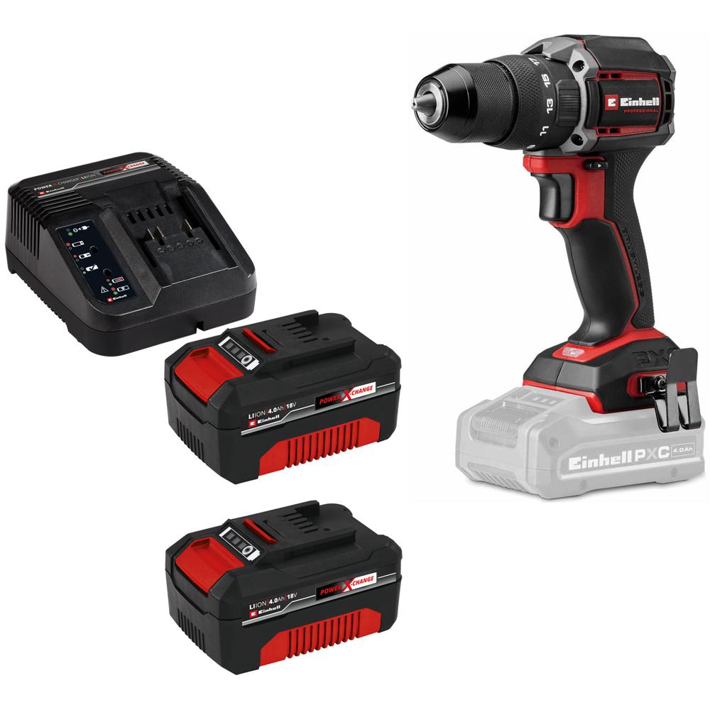 Einhell Professional TP-CD 18/70-C Li-I BL 18v Cordless Brushless Combi Drill 2 x 4ah Li-ion Charger No Case