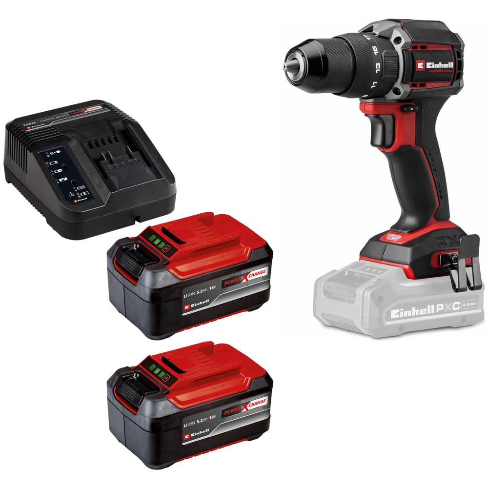Einhell Professional Tp-cd 18/70-c Li-i Bl 18v Cordless Brushless Combi Drill 2 X 5.2ah Plus Li-ion Charger No Case