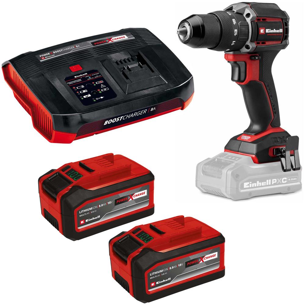 Einhell Professional Tp-cd 18/70-c Li-i Bl 18v Cordless Brushless Combi Drill 2 X 8ah Plus Li-ion Charger No Case