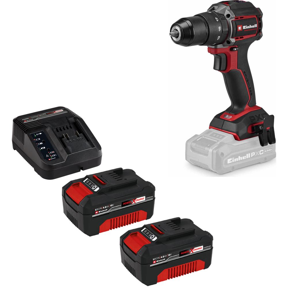 Einhell Professional TP-CD 18/50-C Li-I BL 18v Cordless Brushless Combi Drill 2 x 4ah Li-ion Charger No Case