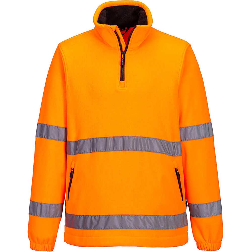 Portwest Hi Vis 1/2 Zip Fleece Orange L