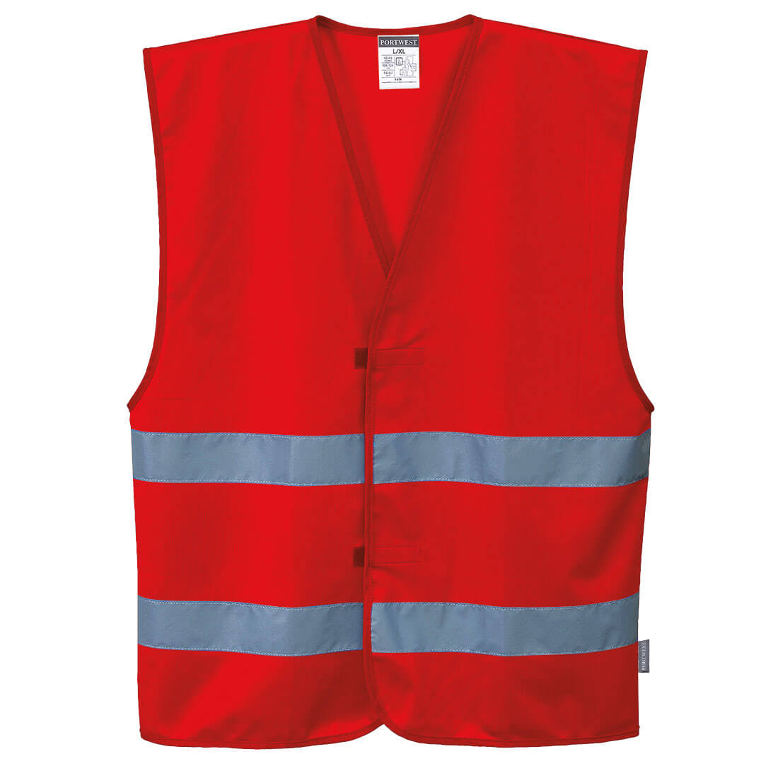 Image of Portwest Iona 2 Band Reflective Safety Vest Red L / XL