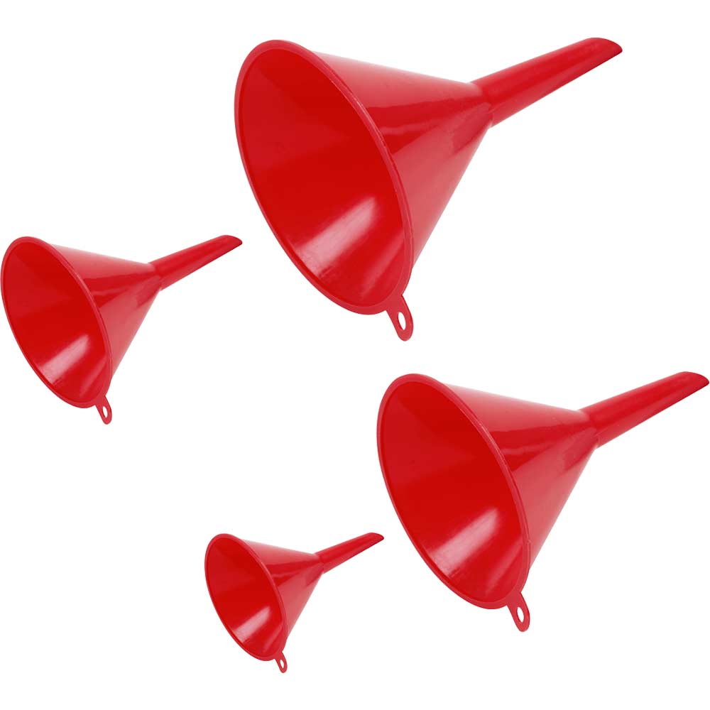 Sealey 4 Piece Economy Fixed Spout Small Funnel Set