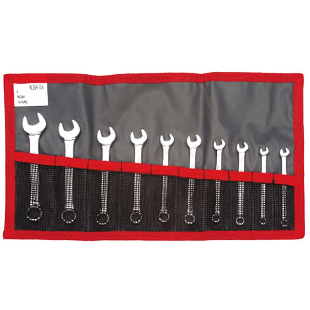 Facom 39.JE10T 10 Piece Midget Combination Spanner Set in Tool Roll
