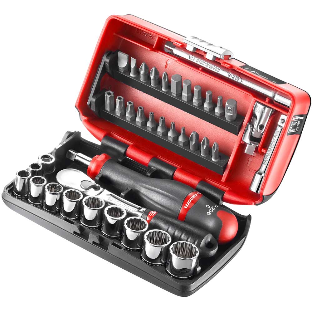 Facom 38 Piece 1/4" Drive NANO Socket and Bit Set Imperial 1/4
